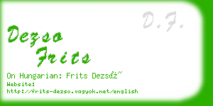 dezso frits business card